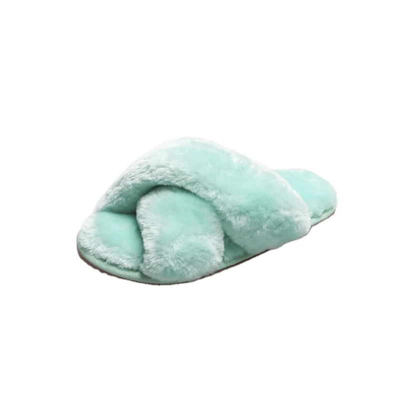 

New Arrival Slippers 2021 Fox Furry Fur Slipper In Stock, 9 colors