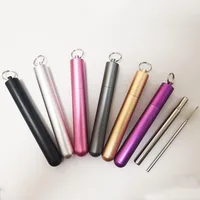 

2019 Trending Amazon Collapsible Straw Stainless Steel Reusable Drinking Telescopic Straws with Case