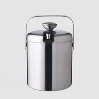 

Factory Direct 1.3L small double wall insulated metal ice barrel cooler stainless steel wine champagne beer ice buckets with lid