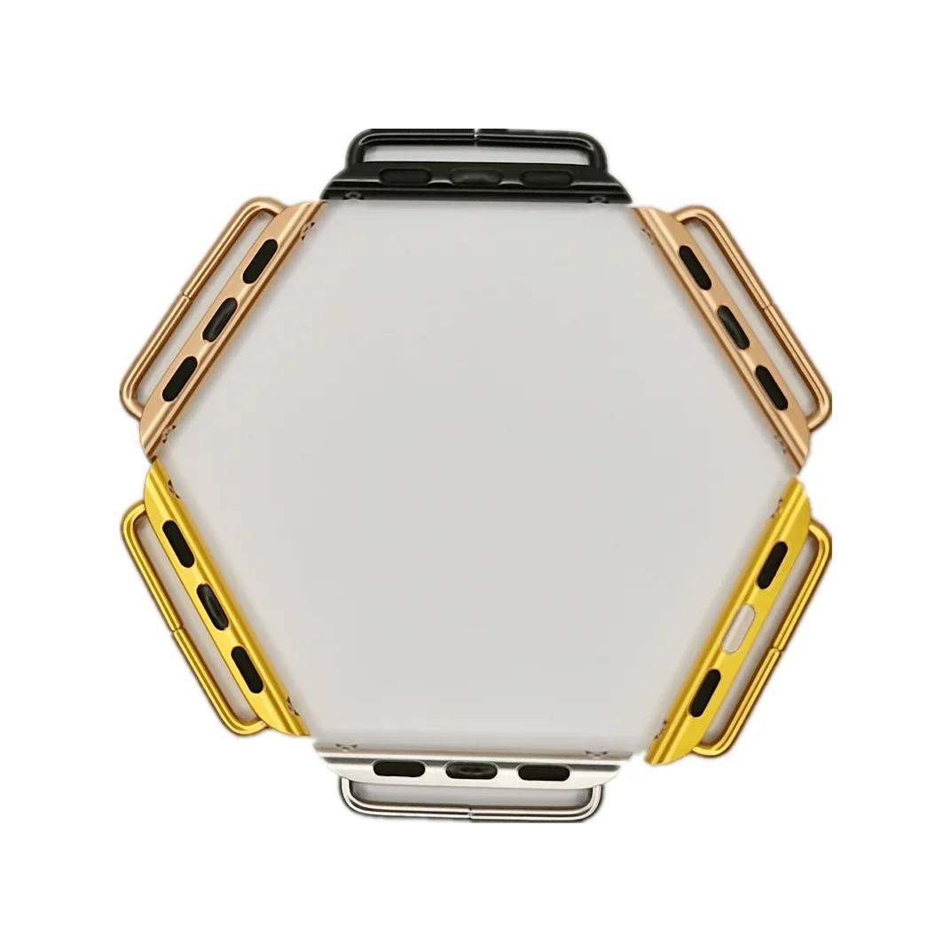 

Strap adapter compatible with all Apple watch models small case size (38 mm or 40 mm) suitable for 22mm strap polished stainless, Silver/ black/gold/ rose gold. can be customized in more colors