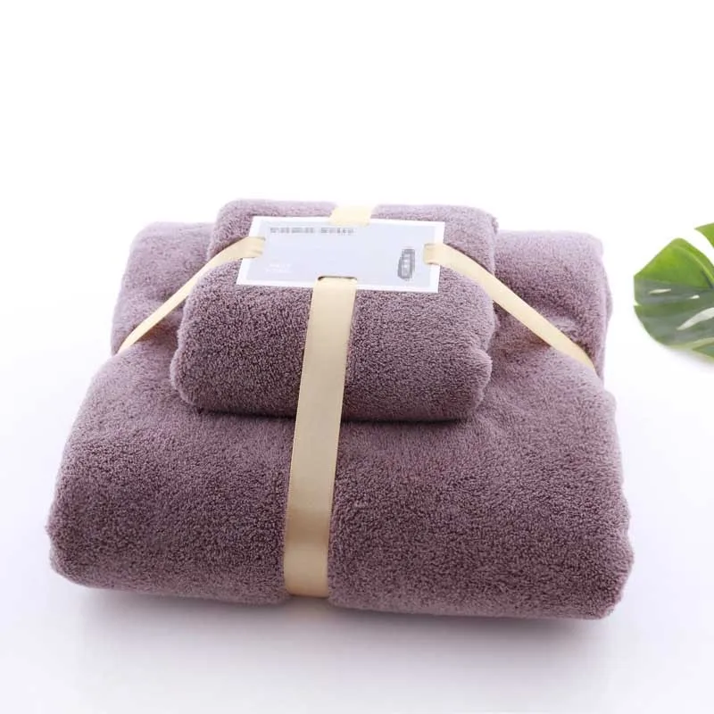 2pcs/set Bath Towel Set Coral Fleece Large Thick Bath  Bathroom Hand Face Shower Towels Home supplier