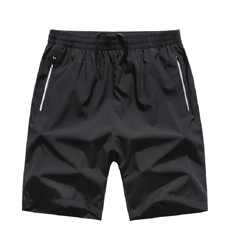 

Summer Fattening code Men Jogging Running Sport Short With Zipper Pockets Gym Fitness Polyester Mens Shorts