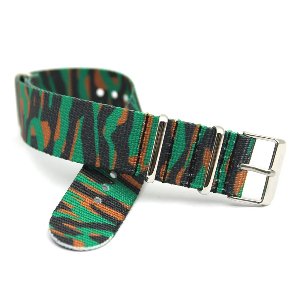 

Military Green Printing Camo Watch Strap  Nylon Nato Band