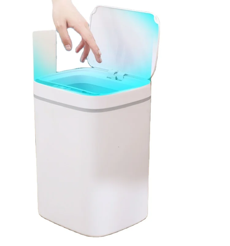 

Automatic Induction Trash Can Contactless Infrared Sensor Smart Trash Can,11L/13L Bin for Kitchen Bathroom Office Bedroom, Grey, white