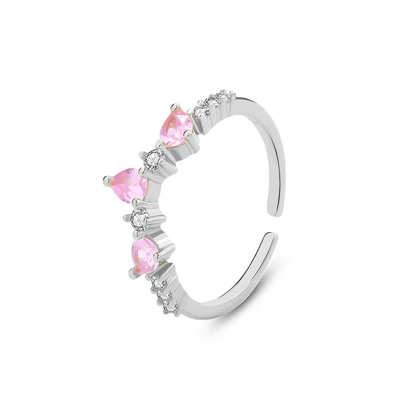 

Popular Elegant Cheap Gold Plated 925 Sterling Silver Open Adjustable Water Drop Zircon Rings For Lady