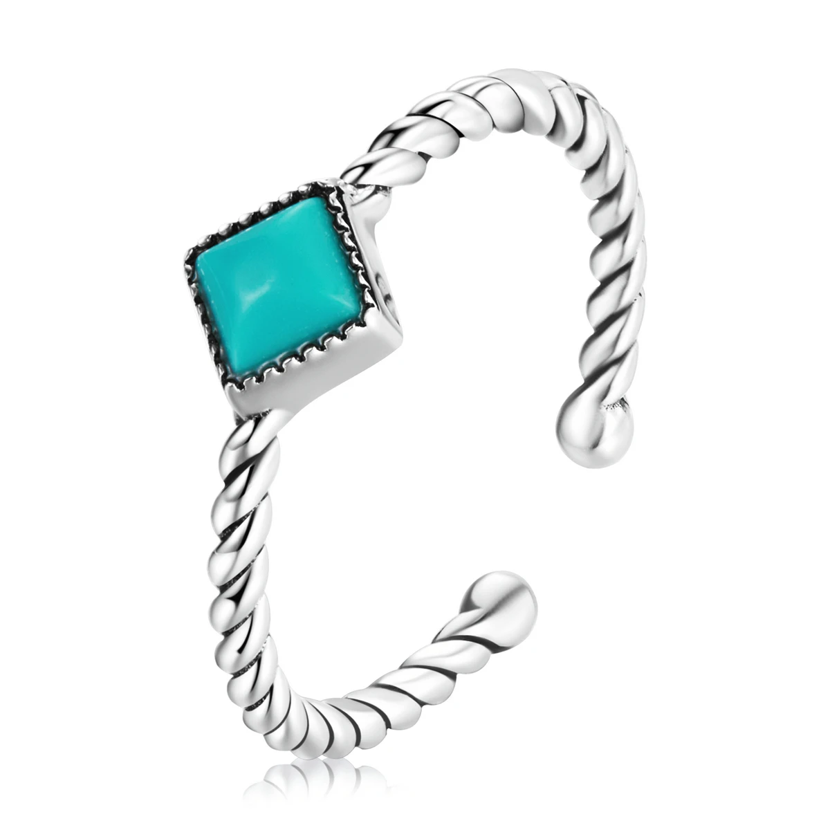 

SCR753 New Arrival Gemstone Jewelry Ring 925 Sterling Silver adjustable Gemstone Turquoise Ring