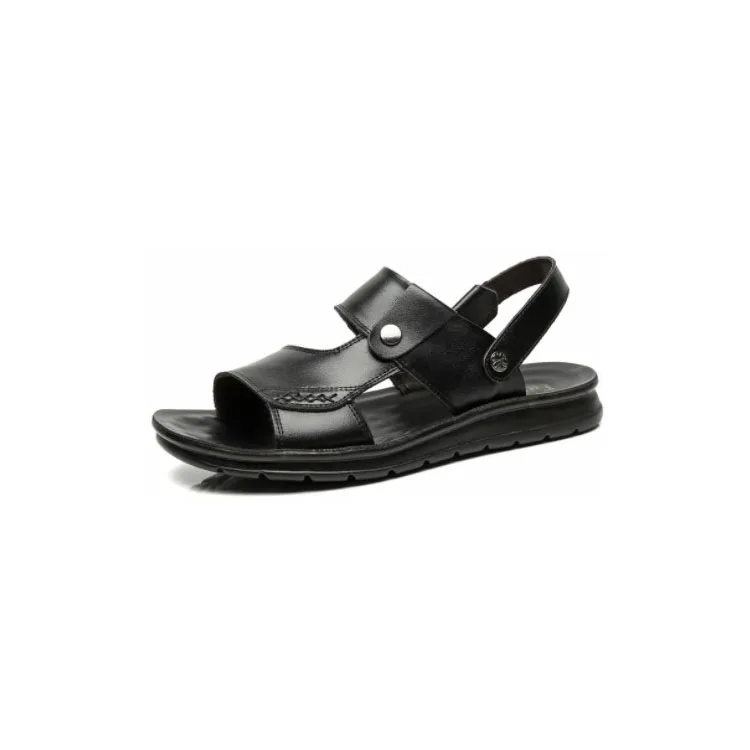 

Summer Outdoor Flat Rubber Anti-Slippery Men Fashion Leather Sandal, Black+brown