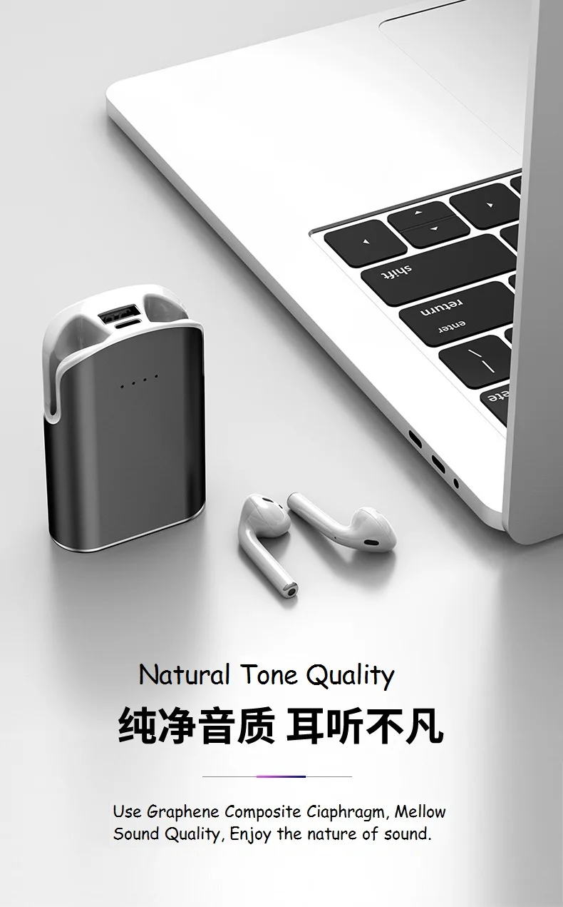 FOR AIRPODS 5000mah high quality bluetooth wireless earphone earbuds with power bank - ANKUX.COM