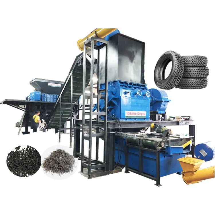 Rubber Powder Mill 30 Mesh Full Automatic Waste Shredder Tire Recycling