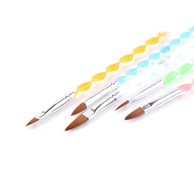 

5pcs/set Nail Art Brush Rhinestone Kit UV Gel Polish Painting Drawing Brushes Pen Nail Dotting Manicure Clean Brush Tools