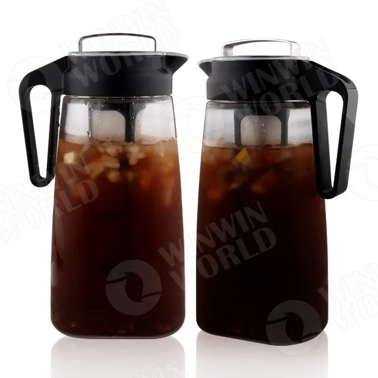 

Large Tritan Infusion Pitcher 68oz - Iced Coffee & Iced Tea Pitcher with Mesh Filter - EXTRA Fruit Infusion Tube 2-Quart