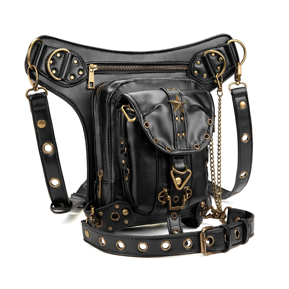 

Fanny pack outdoors steampunk shoulder crossbody carteras sac a main waist pockets bags