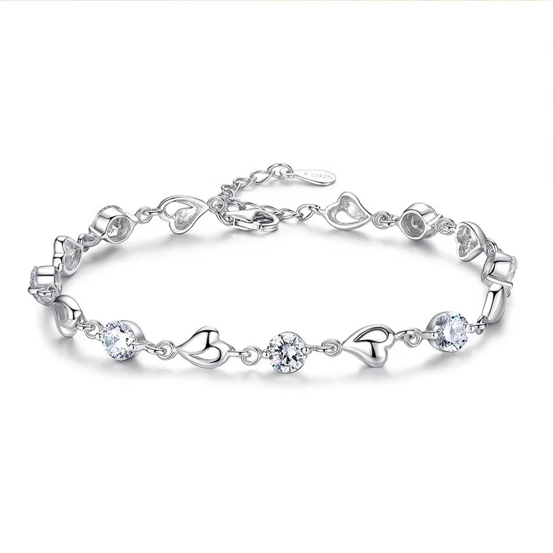 

New silver-plated Sen series literary blue crystal bracelet for women inlaid with blue zircon love jewelry