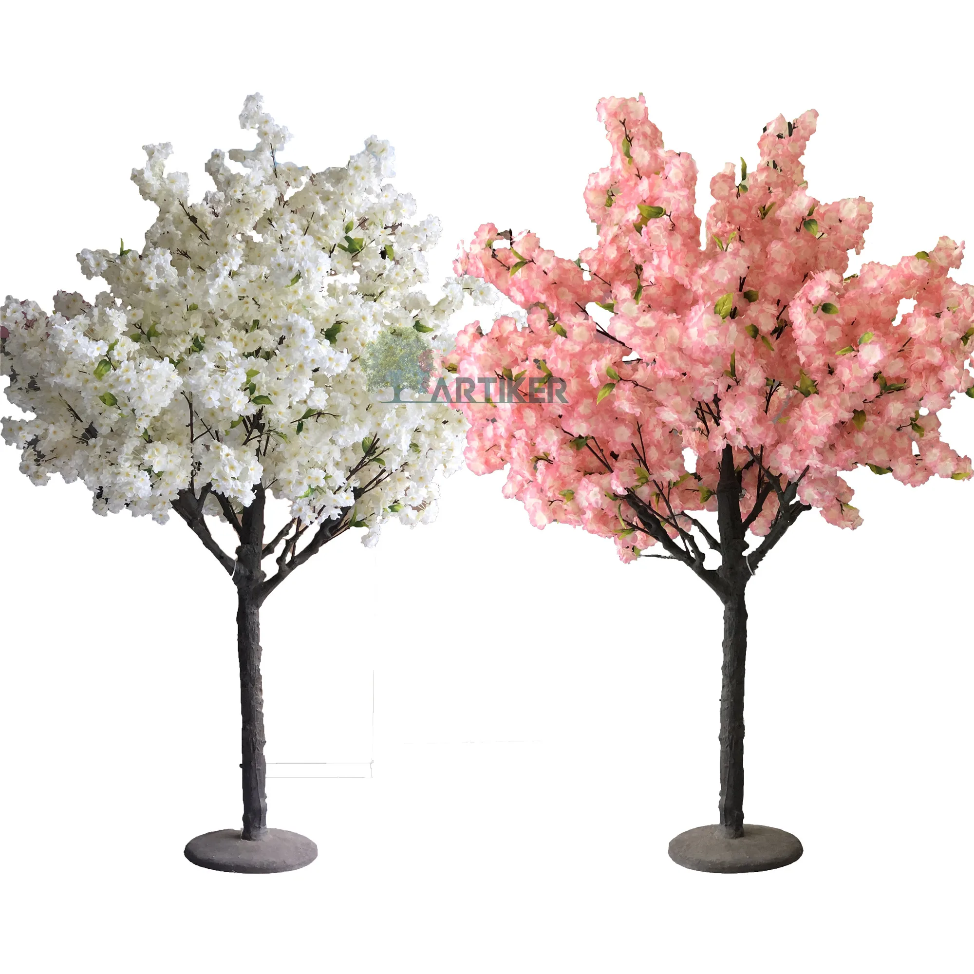 

wholesale wedding table centerpieces indoor decorative mini sakura flower artificial cherry blossom tree, Natural color + white flower