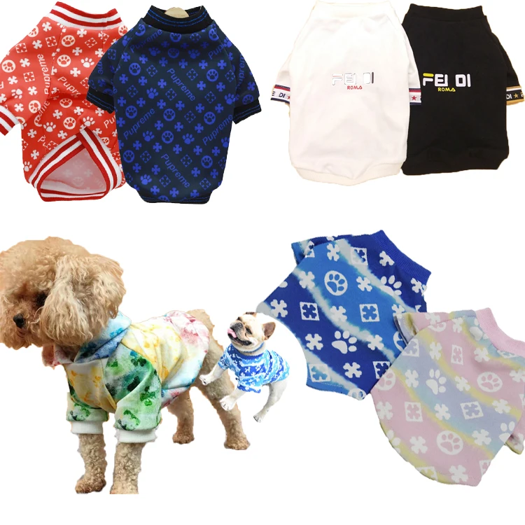 

OEM wholesale luxury fashion designer cotton dog shirt print pet dog clothes