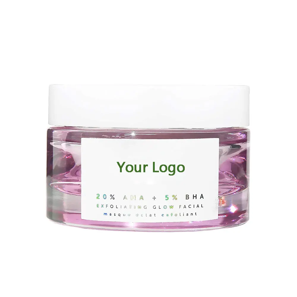

XBY OEM Hot Selling Natural AHA + 5% BHA Exfoliating Glow Facial Clean Beauty Face Cleaning Jelly Gel Exfoliating Mask