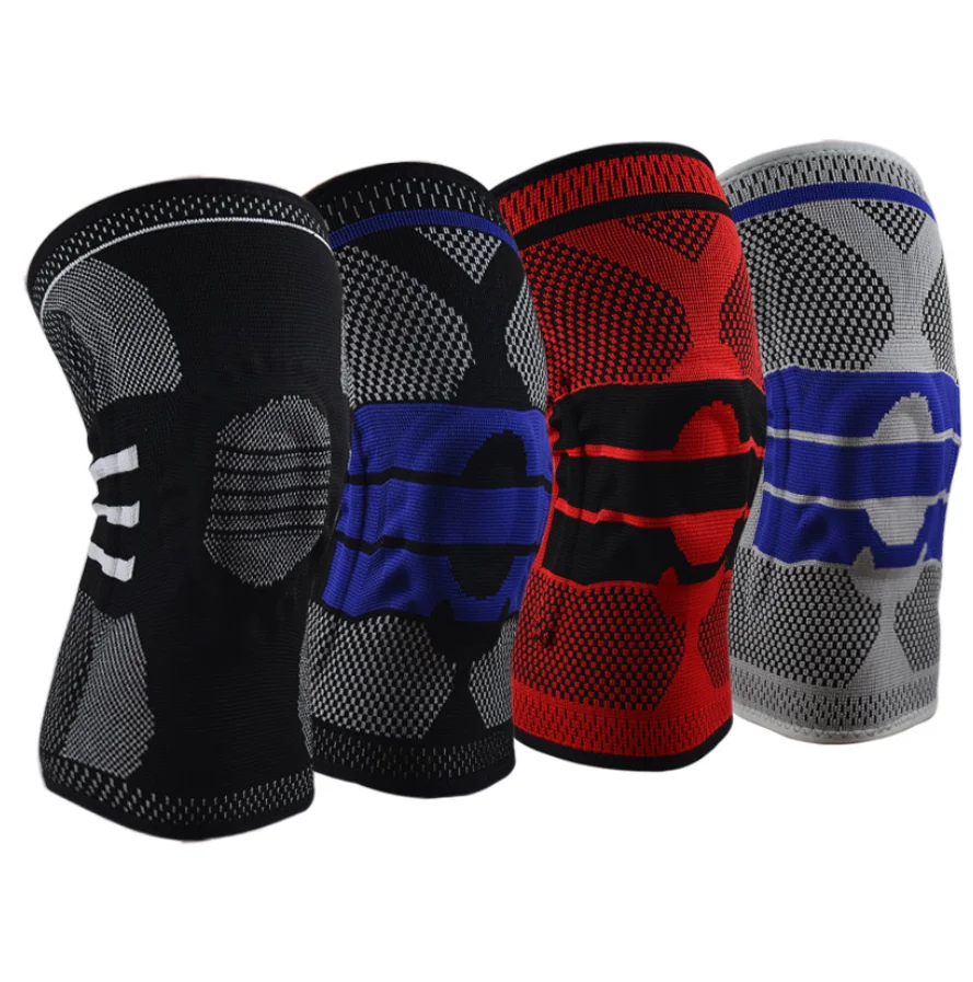 

Sports Knee Pads Professional Silicone Anti-collision Basketball Riding Mountaineering Running Fitness Outdoor Protective Gear, As picture