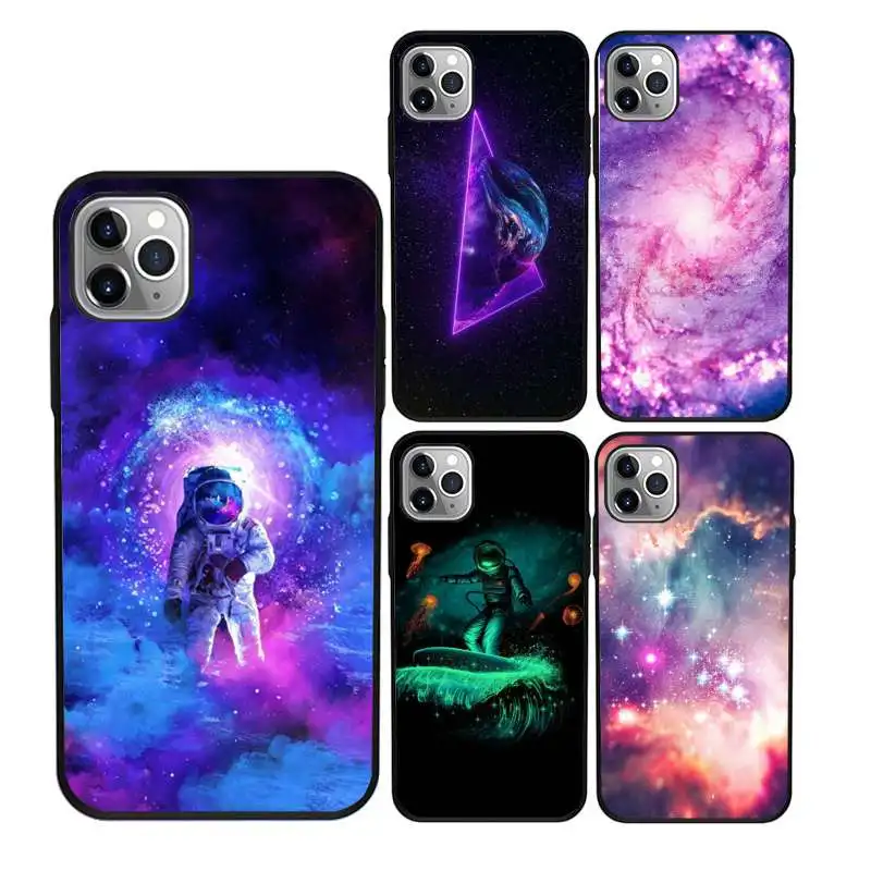 

Beautiful galaxy black custom cell phone case for iphone 12 11 11pro x xs xr