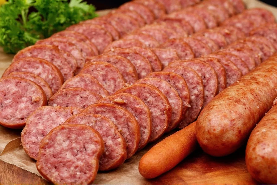 Platter of Italian sausage with peppers and polenta