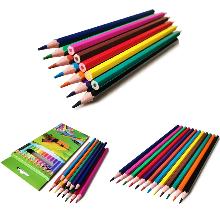 High Quality 7inch 12pcs Children Painting Plastic Color Pencil