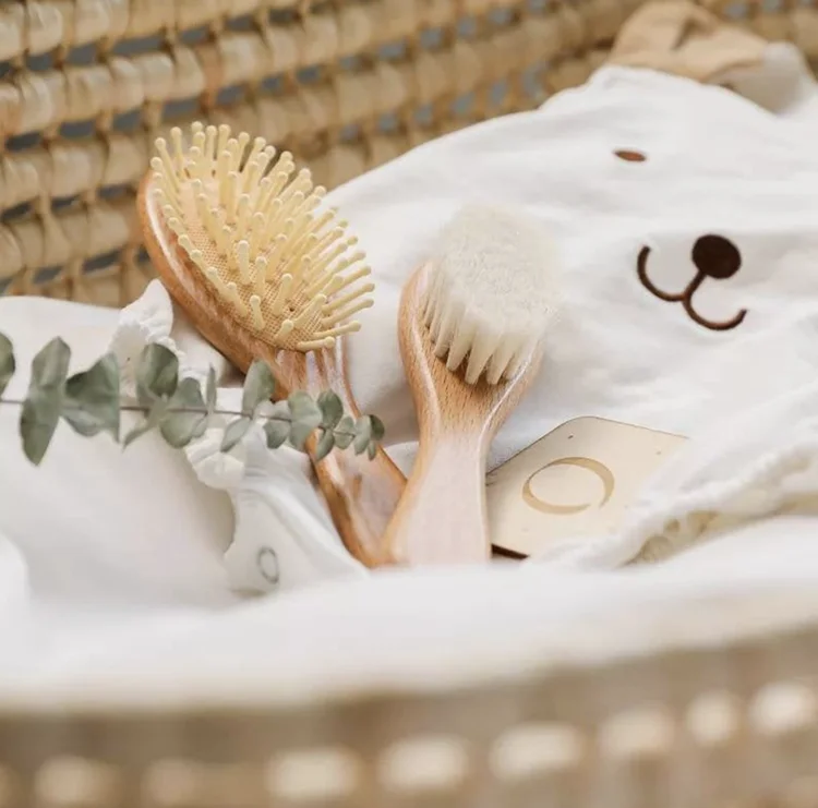 

Wood Bristles Baby Brush Beech Baby Massage and Scalp Brush