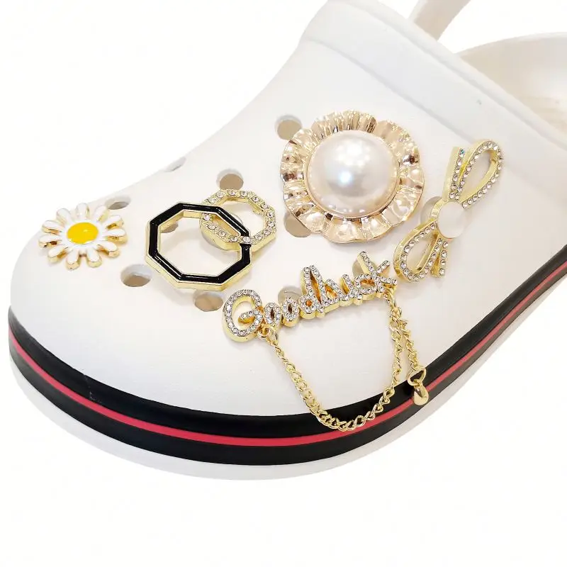 

New ladies flip flops accessories shoe chain charm metal chain buckle
