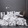 Custom printed bed sheet marble texture quilt cover bedsheet set and duvet covers