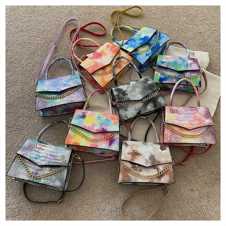 

Women Fashion Pu Shoulder bag 2021 Summer Hote Sale Luxury Crocodile Handbags Square Crossbody Bags, As picture