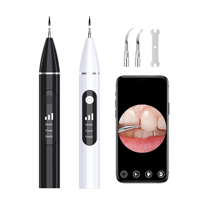 

Visible Tartar Plaque Remover for Teeth Portable Dental Cleaning device Ultrasonic Tooth Cleaner, White/black
