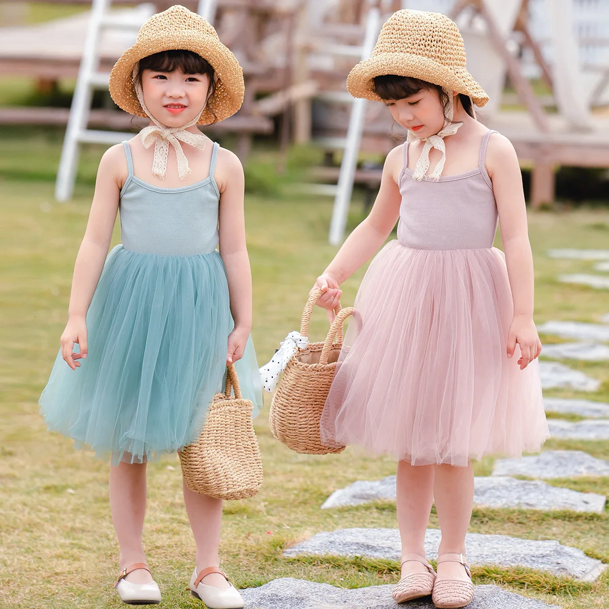 

Summer children's suspenders princess dresses baby tutu skirts girls' chiffon dresses, As picture