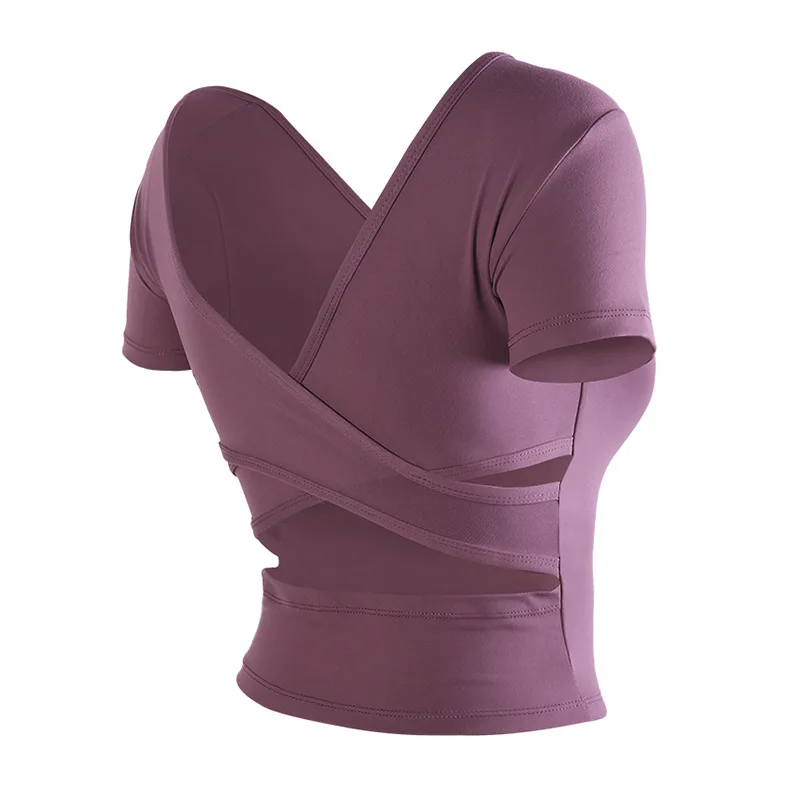 

short-sleeved sports running fitness short sleeves women yoga chest pads tops
