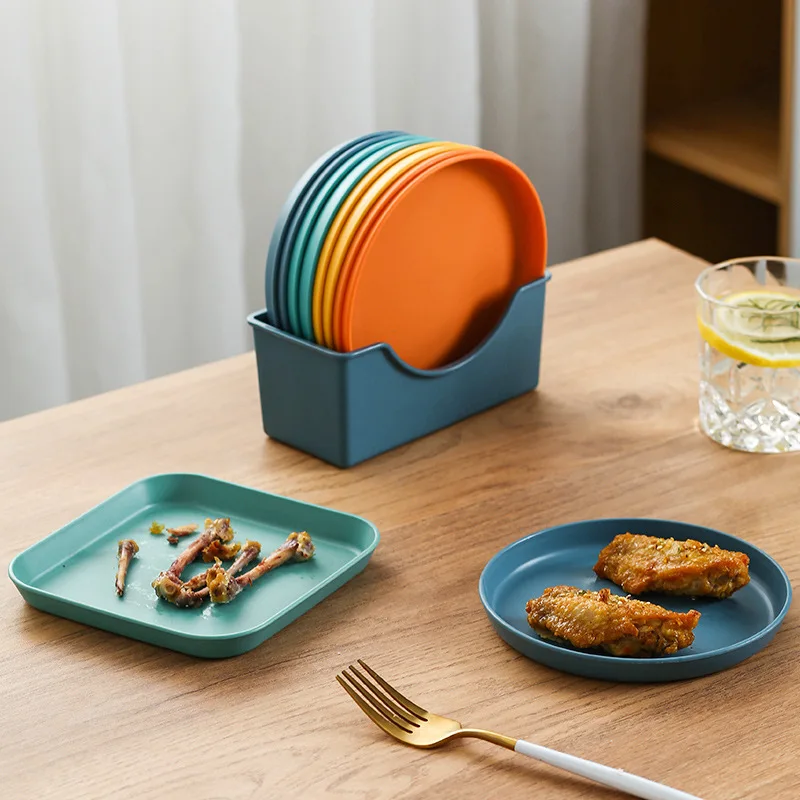 

BB052 Desktop Storage Household 6-inch Small Dish Table Trash Dishes Plastic Snack Cake Dish, More colors