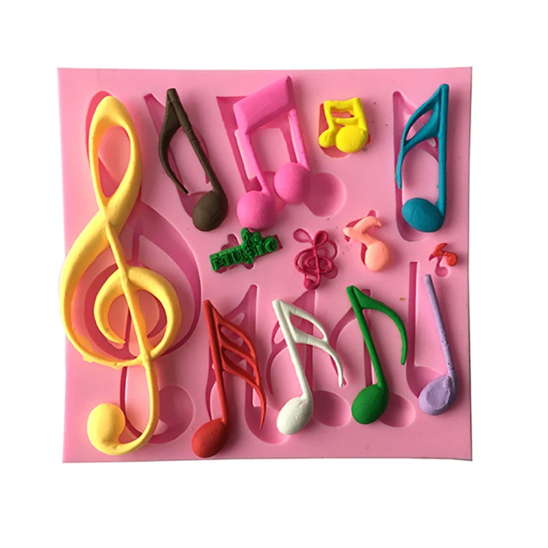 

UCHOME Beautiful Music Notes Shape Silicone Mold For Fondant Cake Mold Soap Mold Sugar Tool, Pink