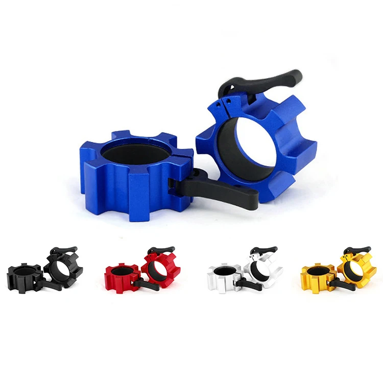 

Fitness Aluminum Quick Release Lockdown Weight Bar Plate Locks Clip Workout Weightlifting Barbell Collar Clamps