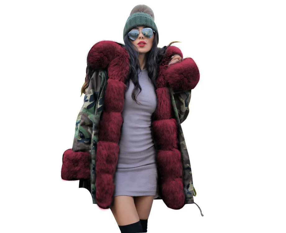 

Women Fur Trim Hoodie Warm Puffer Jacket puffer jacket down ladies plus size women winter bubble coat, Picture shown