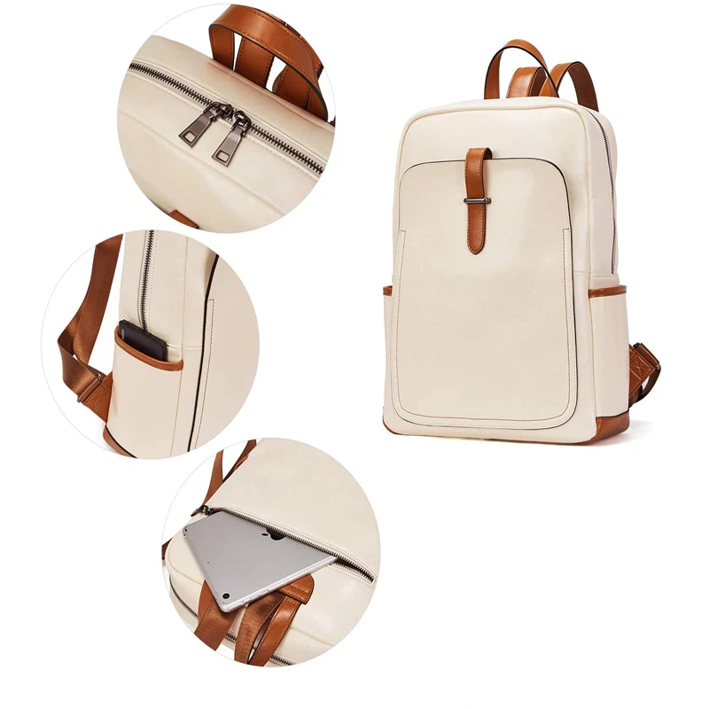 mochilas Leather Laptop Backpack Purse Casual College Casual Bags Daypack