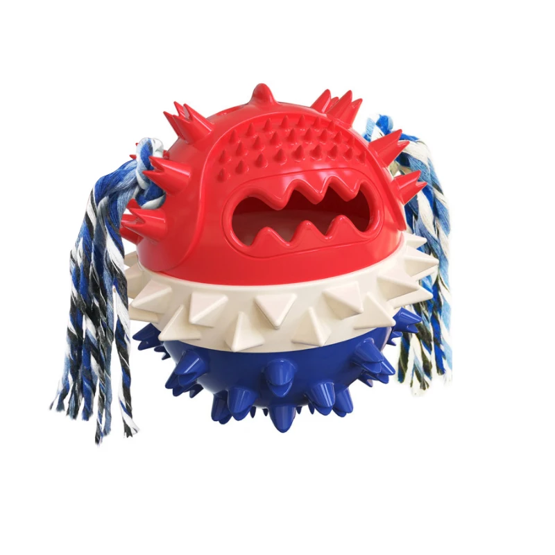 

Promotional Custom Logo Tpr Durable Pet Food Dispenser Food Ball Dog Toy Balls, Red/blue