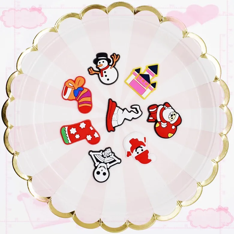 

The Designer's new design Garden shoes accessories for Christmas clog shoe charms PVC soft rubber As a gift for children, As picture