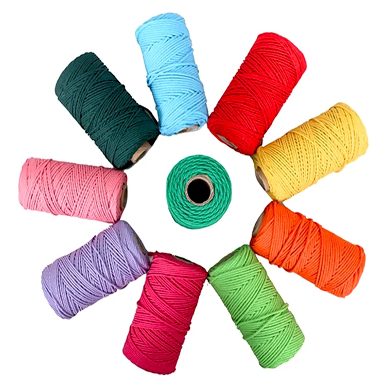 

1mm,2mm,3mm 4mm,5mm,6mm,7mm,8mm,9mm,10mm Multi Colored 4 Strand Twisted Cotton Rope Cotton Macrame Cord Braided Rope Cord, 33 colors