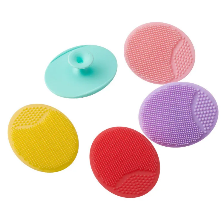 

Portable mini facial cleaning mat pad scrubber silicone face cleansing brush, Pink/blue/orange/green/black/yellow