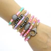 Ladies CZ Diamond Charm jewelry pulseras de hilo por mayoreo mujer
