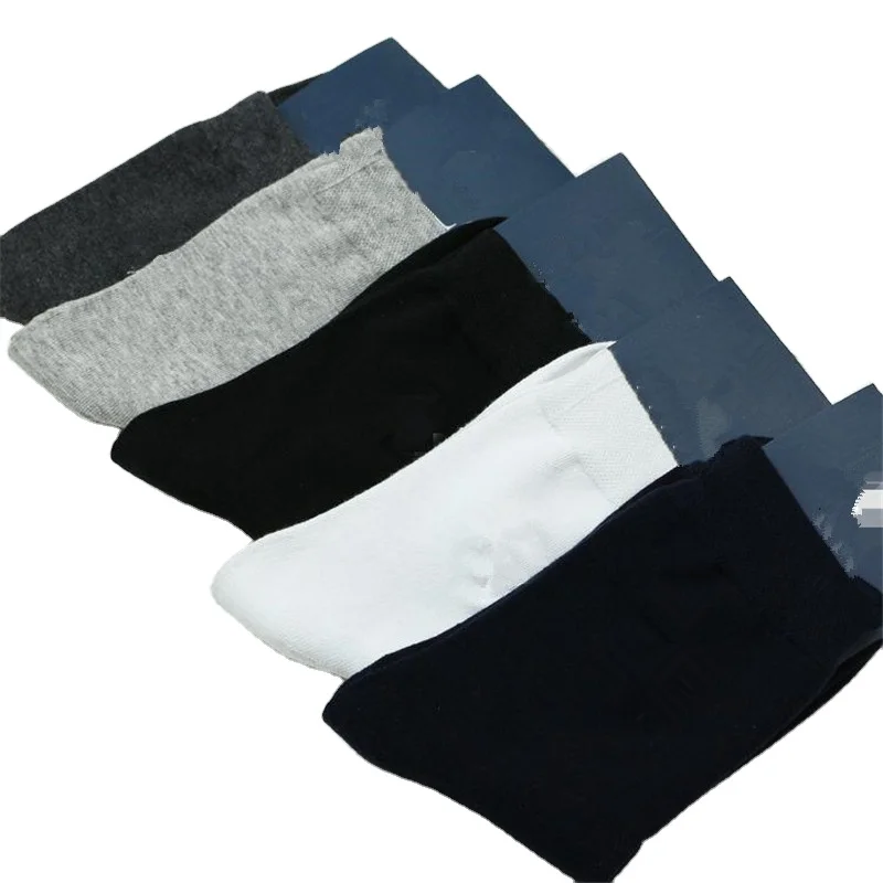 

Business Men's Socks 5 Color Soft Fiber Socks hot Style Classic Embroidery Sport long Socks