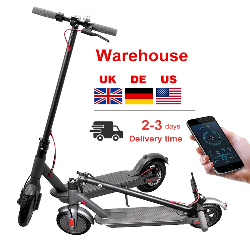 

EU UK US DE Warehouse E-scooter Led Light Fast Two Wheel Folding E Scooter Lithium Battery Foldable Electric Scooter For Adults