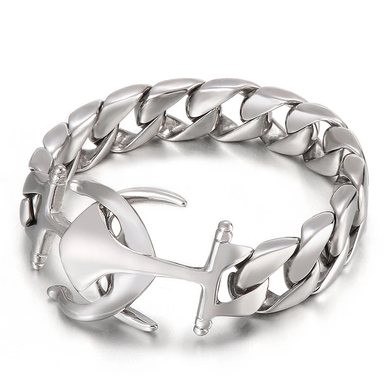 KALEN Fine Jewelry Bracelets & Bangles Anchor Stainless Steel Bracelet Homme En Argent for Men