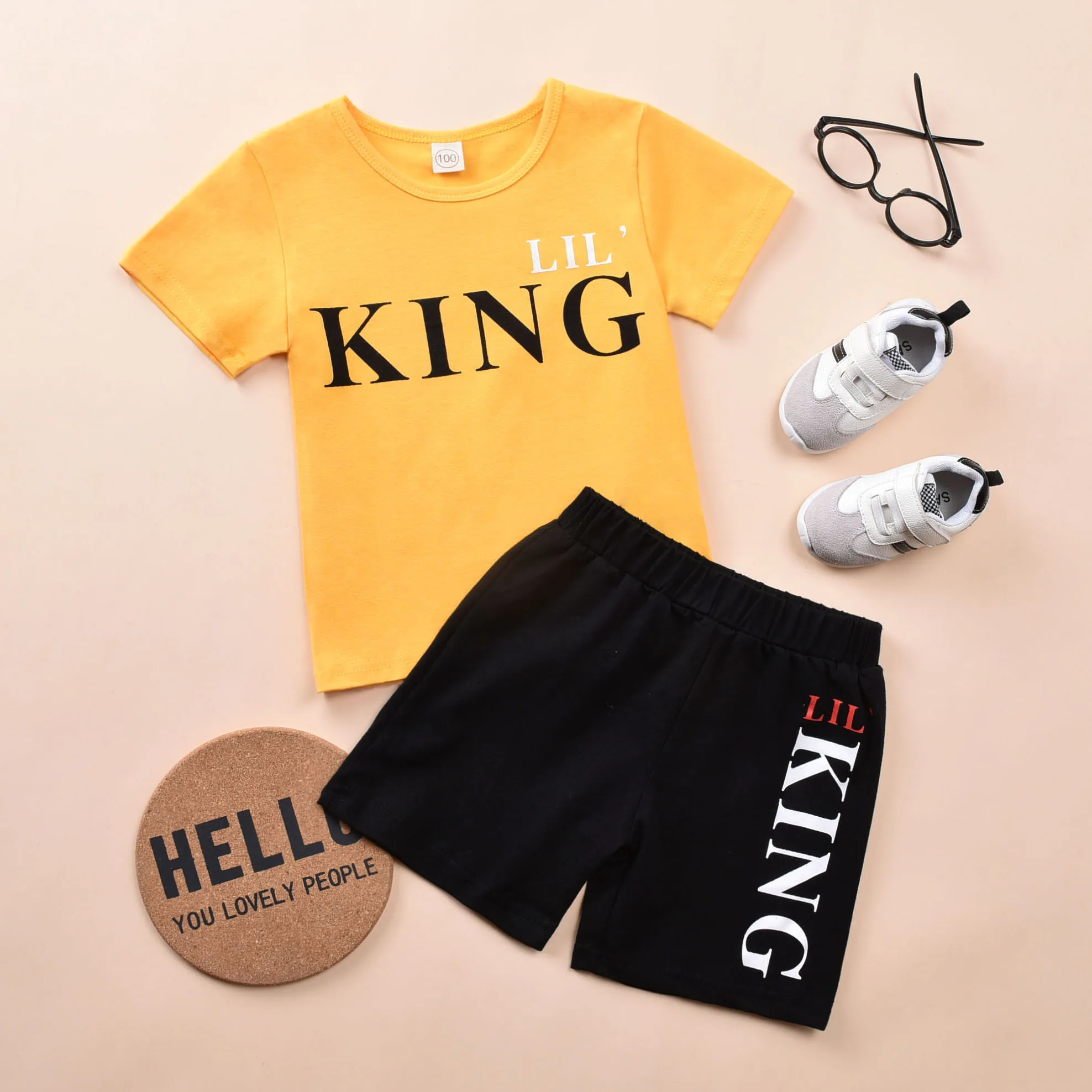 

Kids Boys Clothes 2021 Summer Baby Child Short Sleeve Cartoon Tops T Shirt+Shorts Pants Boy Outfits Set Sports Suit 1-6 Years, Picture shows