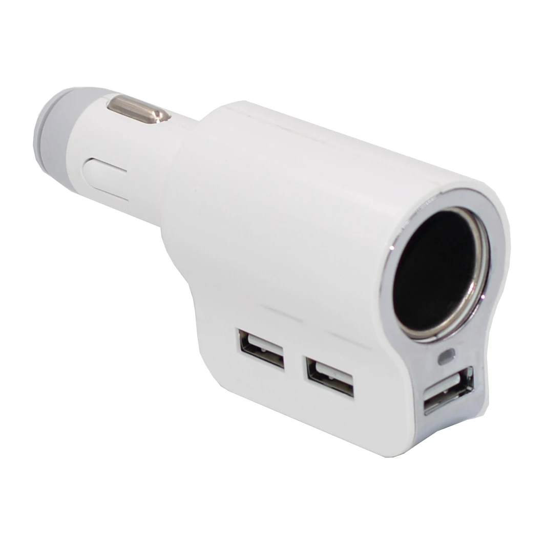 

multi USB cigarette lighter adapter socket splitter with 3 USB 5V 3A fast car charger cheap price Amazon hot sale