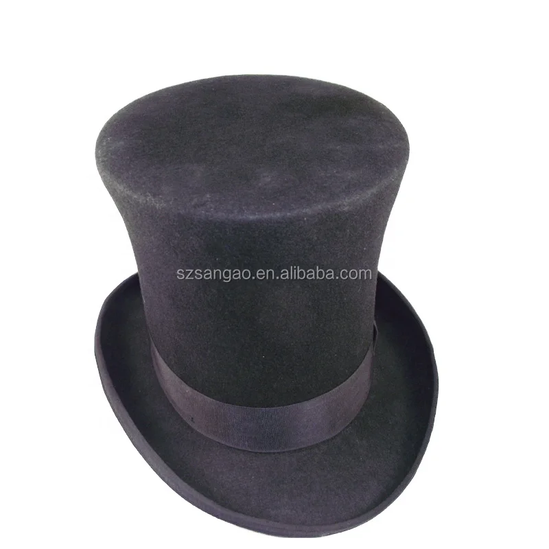 

22 cm flat top wool felt hat with size 55 cm-62 cm new style wholesale, Black