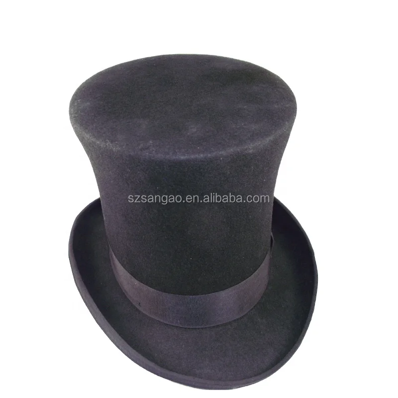 22 cm flat top wool felt hat w