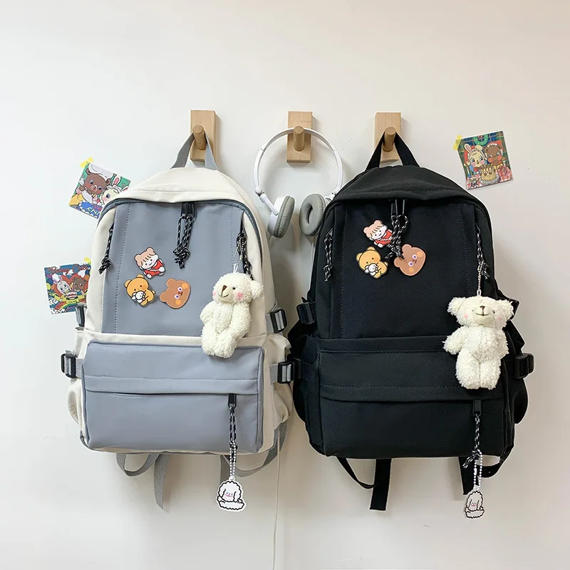 

Harajuku Cute Girl Middle School Student Backpack Shoulder Bag Travel Back to School Bag Student Teenage Girls Backpacks, As picture