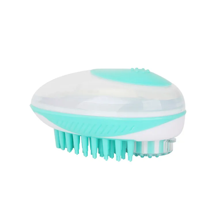 

Plastic Dog Slicker Pets Bath Massage Self Cleaning Pet Hair Brush, Blue,green